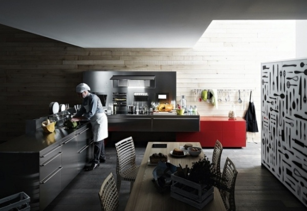 Creative kitchen appliances design modern fridge front sideboard