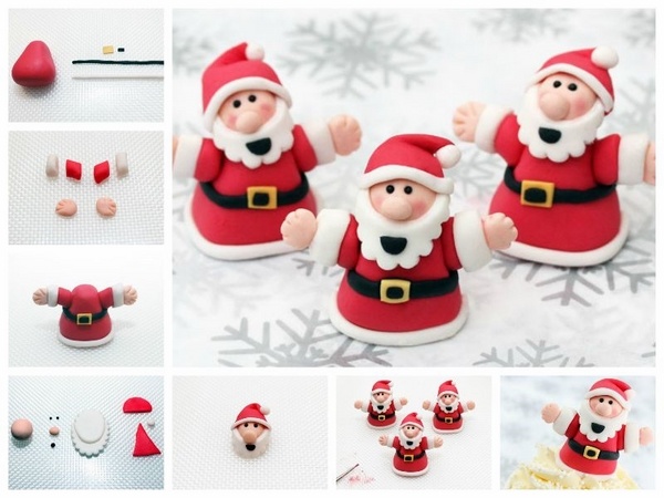 Santa Claus Christmas decorations DIY ornaments ideas playdough