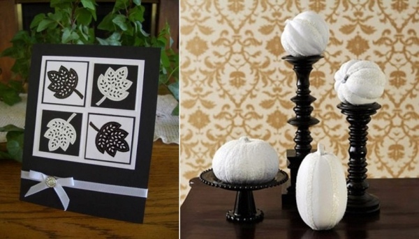 black and white accents decoration for thanksgiving