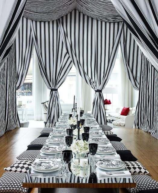 stylish black and white thanksgiving decoration ideas cushions curtains table