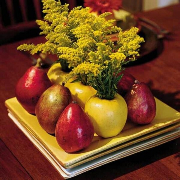 creative thanksgiving decorating ideas flowers in apples