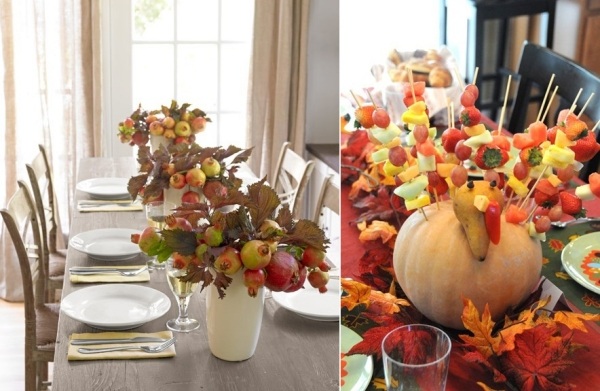 creative easy thanksgiving decorations fruits arrangements centerpieces