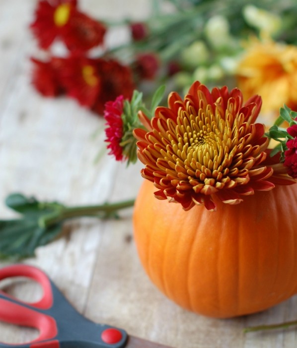 diy thanksgiving decorations pumpkin vase