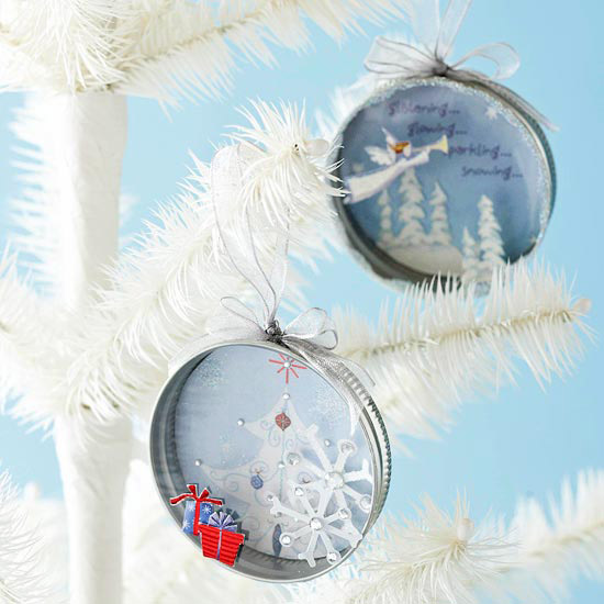 how to recycle cards projects tree ornaments snowflakes