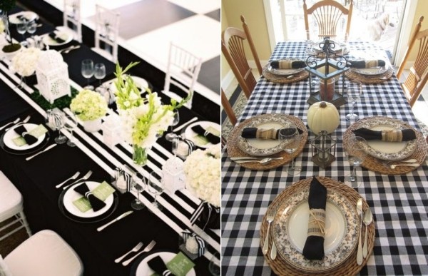 perfect black and white thanksgiving table decoration