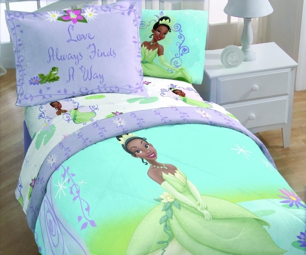 tender green lilac princess Tiana girl bedding set