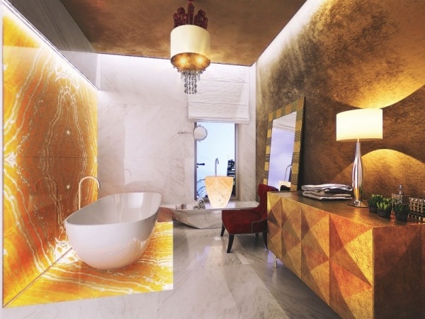 Luxury bathroom-design-marble slabs ceramic tiles Oxana Yuryeva