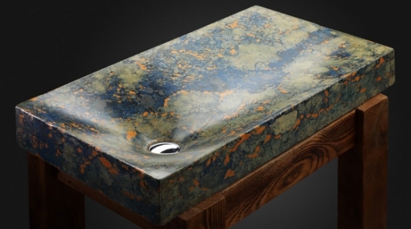 Nature inspired bathroom furniture concrete sink pietra danzare the earth