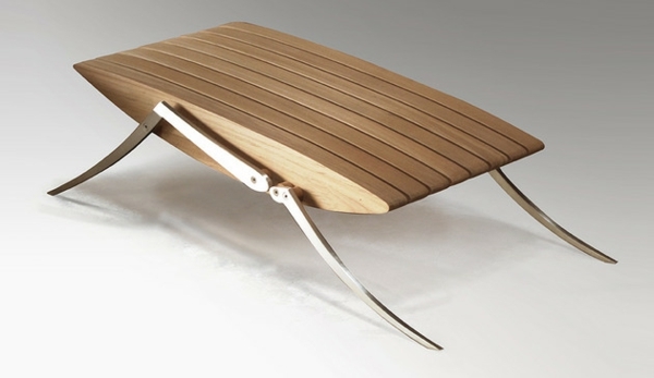 Teak garden furniture table grasshopper shape