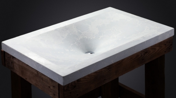 White concrete sink Italian design bathroom furniture White sea lagoon model