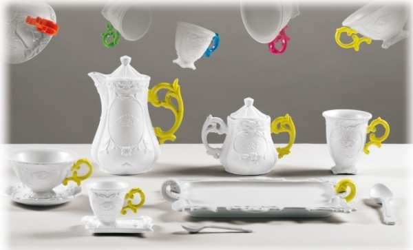 brilliant porcelain design tea set i-wares seletti with classic ornaments