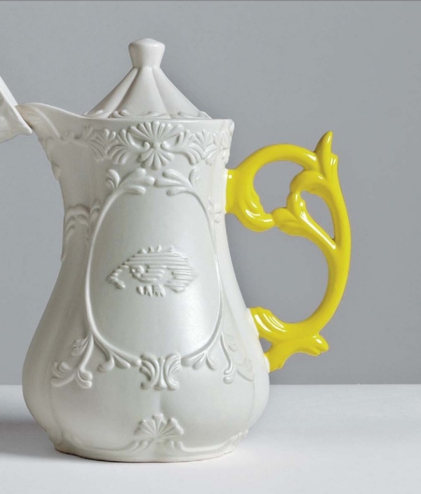 classic teapot innovative interpretation yellow handle