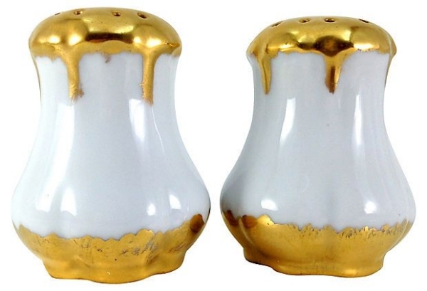 gilded porcelain salt pepper stylish table accessories