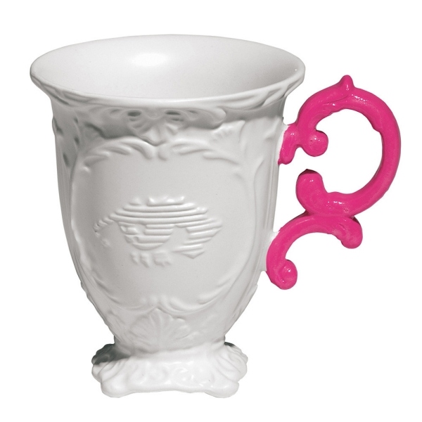 i wares collection mug bright pink handle