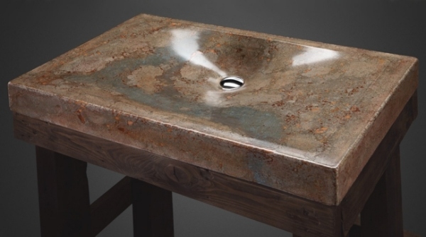 innovative bathroom furniture design concrete sink Mirage in a desert