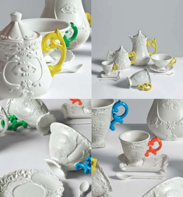 porcelain tea set i wares colorful handles classic ornaments