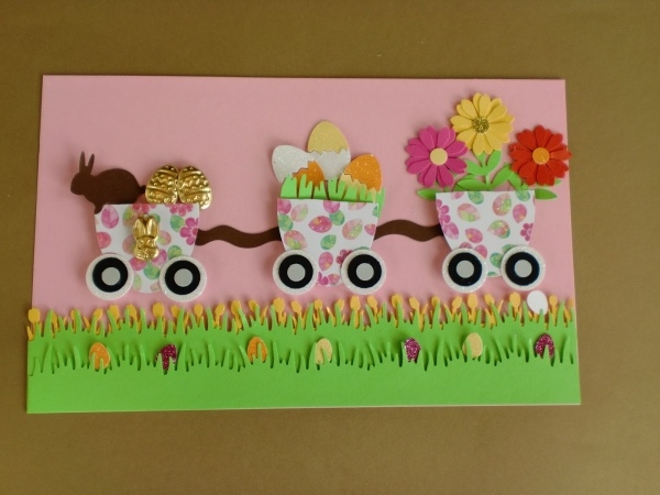DIY Spring train flowers eggs bunny
