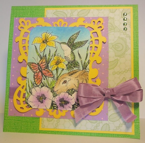 DIY cards ideas bunny flowers ribbon