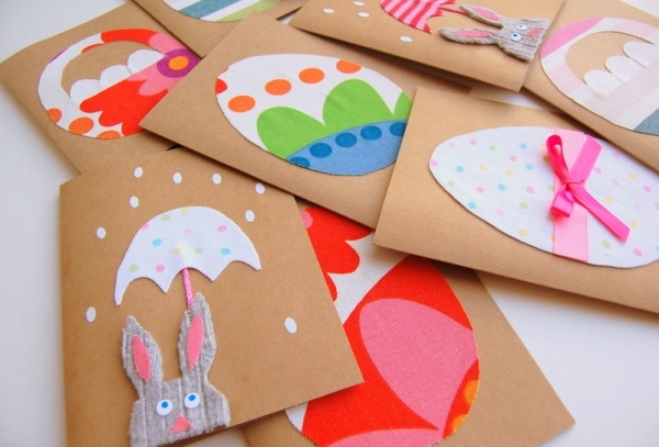 DIY easy cards bunny eggs basket