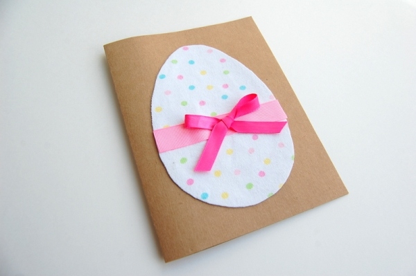 DIY easy egg and pink ribbons