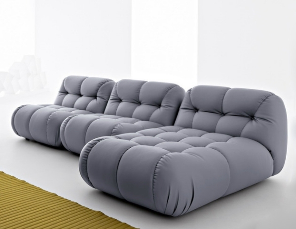 Nuvolone comfortable modular corner sofa with deep tufting