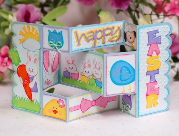 beautiful pop up easter cards bunnies chicken ribbons