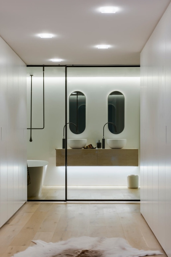 contemporary home interior design ideas small bathroom recessed lighting