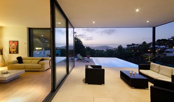 contemporary residence interior design in Mallorca with panorama view