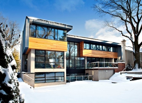 creative home design Thorncrest House Altius Architecture winter view
