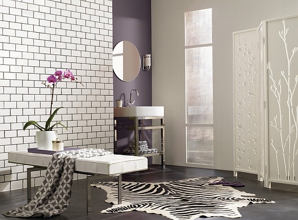 beautiful purple and grey color combination in interior design trend 2014
