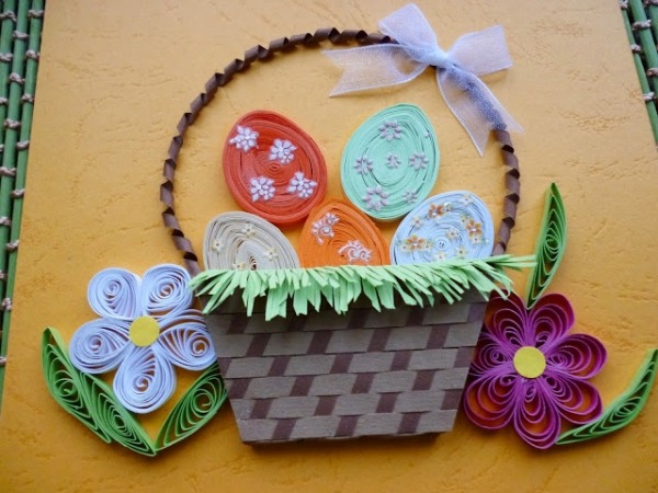  craft ideas quilled basket eggs flowers