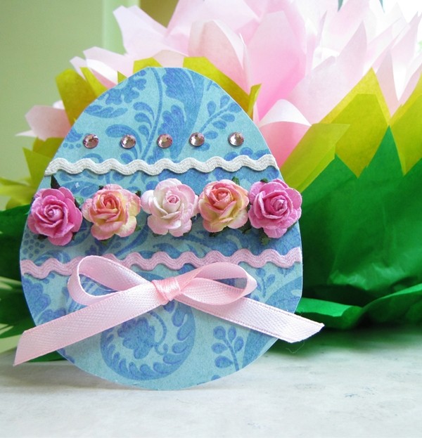  decorations beautiful handmade easter card egg flower ribbon