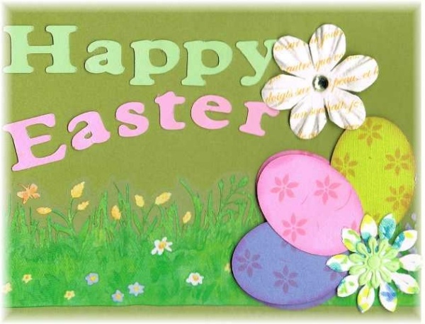 easter greeting cards ideas colorful eggs flowers