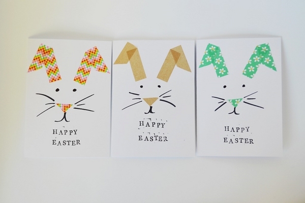 easy Easter card ideas kids paper craft ideas DIY easter cards