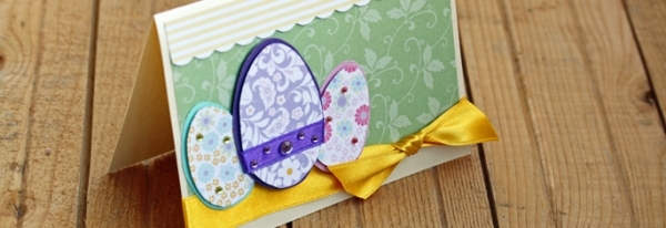easy crafts for kids greeting card eggs ribbons
