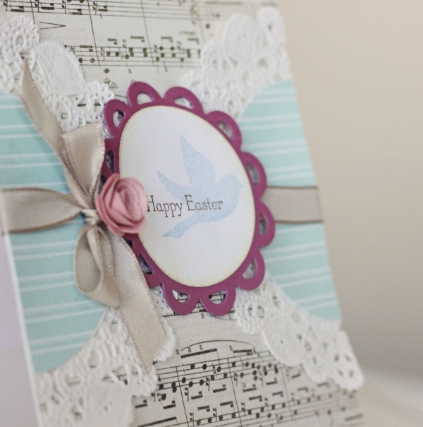 elegant easter greeting card ribbons music notes