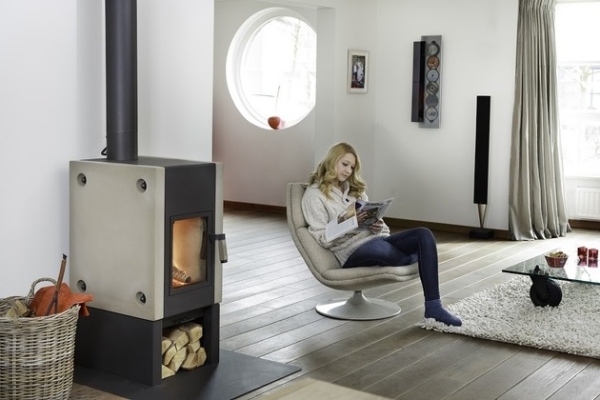 contemporary freestanding fireplace boxer plus harrie leenders