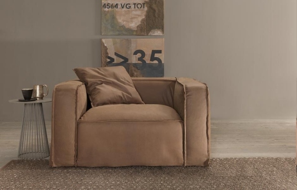 italian design sofas Softly armchair brown