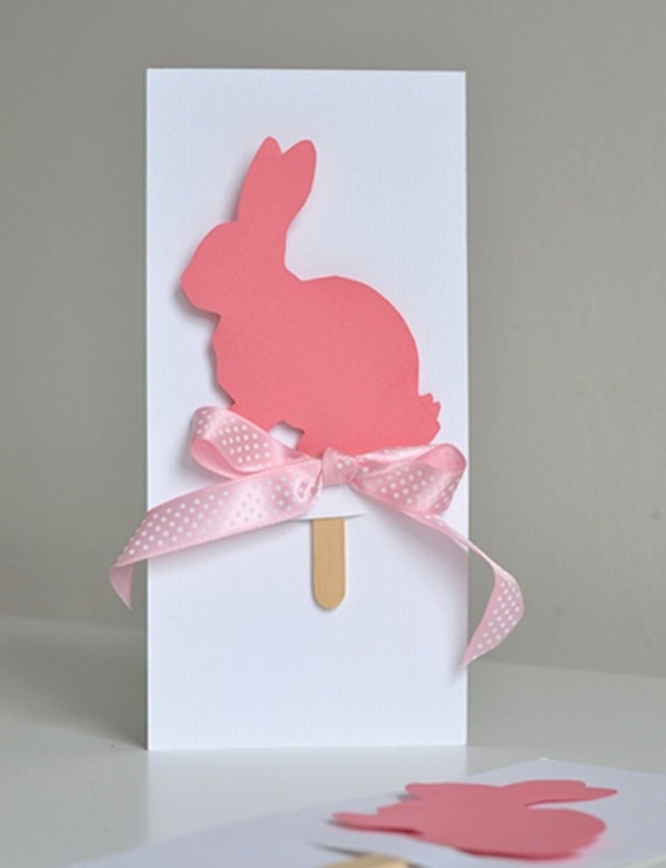kids crafts paper crafts card ideas pink bunny ribbon