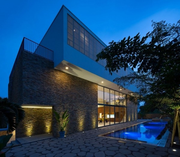 modern architecture design fuschia villa attenction to detail