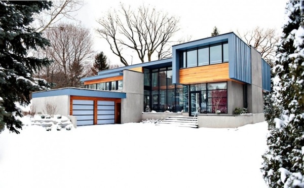 modern architecture Thorncrest House winter