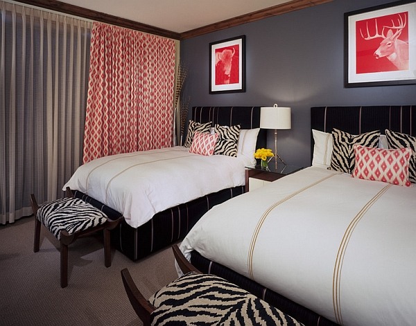 modern bedroom design bold color combination