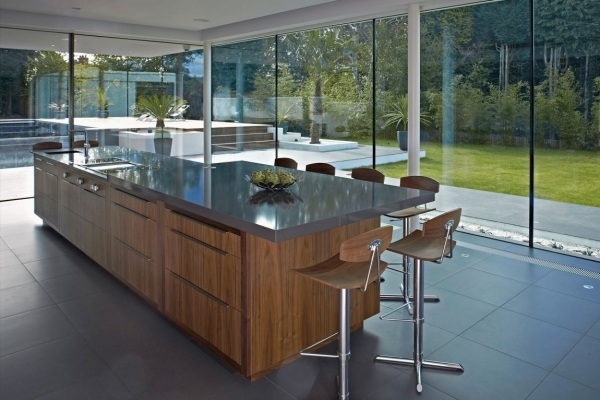 spacious interior design Oxted glass walls kitchen