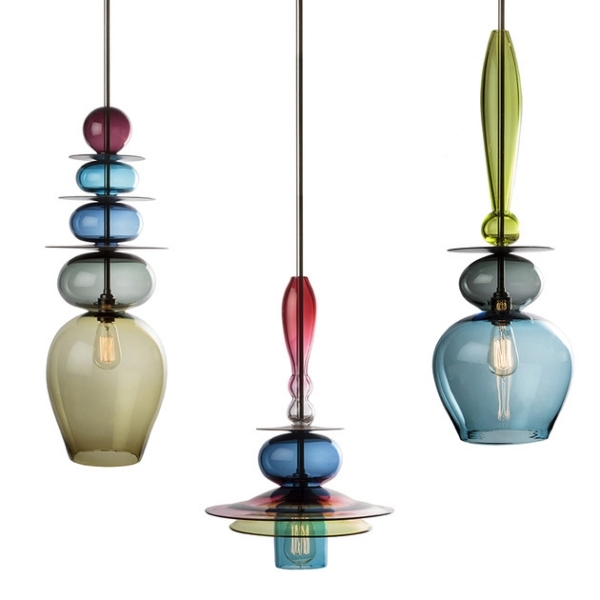 stacked glass chandeliers by esther patterson modern and ecclectic