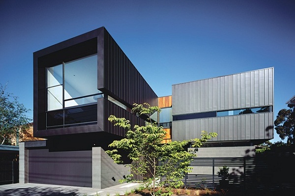 Caulfield House by Bower Architecture dark exterior minimalist architecture
