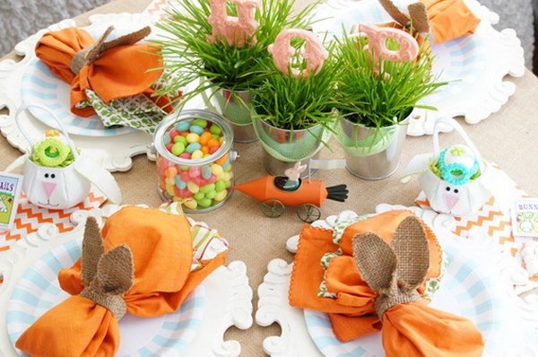 Cheerful Easter table centerpiece holiday decorating 