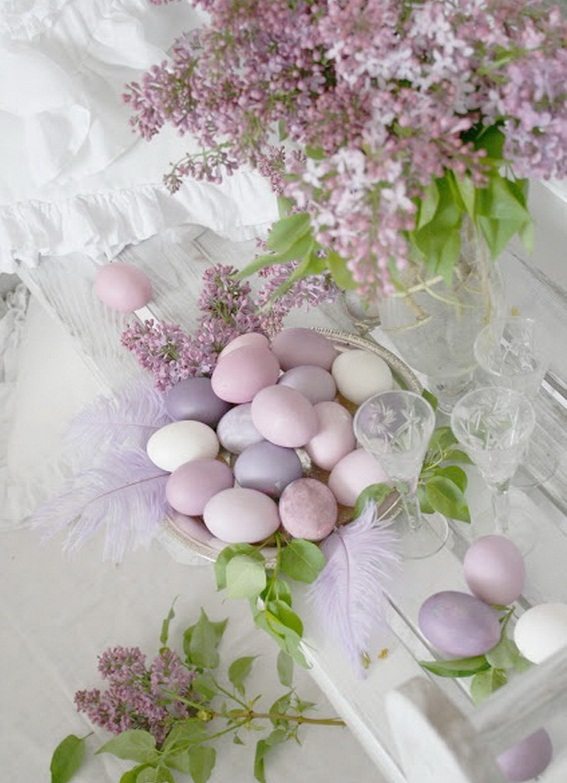 DIY elegant Easter table centerpieces pastel colors 