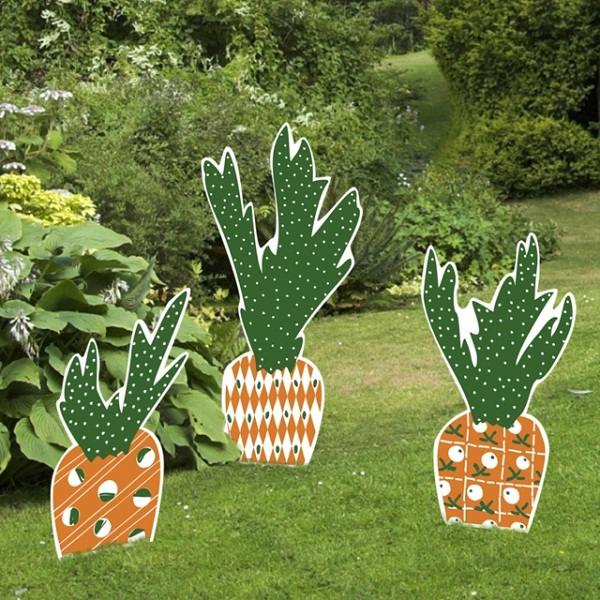 DIY front yard easter decoration ideas cardboard carrots