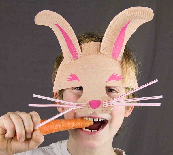 holiday for paper plate bunny mask