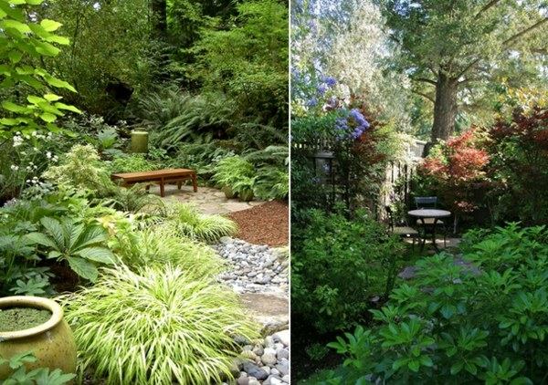 Landscape ideas gravel path sitting area privacy protection 